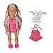 Tanosy 3 Sets Doll Bathing Suits Summer Bikini Swimsuits and 1 Pair Polliwog Doll Shoes Holiday Beach Party Swimwear Clothes for 18 inch Girl Doll Xmas Gift