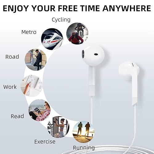 Wired Earbuds In-Ear Headphones with Microphone,HiFi Stereo Ear
