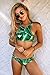 CUPSHE Women's Tropical Leaves Printing Tank Padding Bikini Set Medium