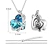 Necklace Butterfly Heart Crystal Pendant Necklace for Women, Ocean Blue Heart Bow Tie Necklace, Women Fashion Bowknot Crystal Pendant Necklace, Heart Butterfly Necklace