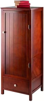 Amazon Com Walnut Pantry Storage Cabinet Free Standing Wooden
