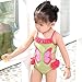 Saidi Girls One Piece Swimsuit Hollow-Out Butterfly Swimwear Yellow Pink