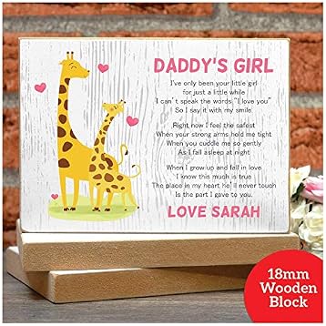 Personalised Daddys Girl Poem Gifts For Dad Little Girl Fathers Day Daddy Christmas Him From Daughter