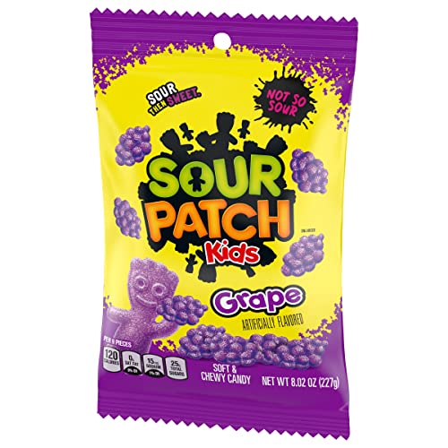 SOUR PATCH KIDS GRAPE SOFT & CHEWY CANDY, 8.02 OZ