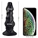 Liquid Silicone Dildo with Suction Cup for Hands-free Play,UTIMI Realistic Snake Head Dong Animal Dildo Black,1 Water-Based Lube,7.1 Inch