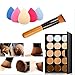 Usstore Concealer Contour Palette + Water Sponge Puff + Makeup Brush Makeup Face Powder Blusher Toothbrush Curve Foundation Brush For Women Lady by Usstore