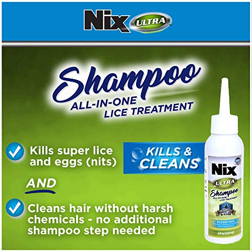 Nix Ultra Lice Shampoo & Egg Removal Comb, Lice Removal Treatment, 4 Fl