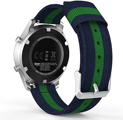 MoKo Gear S3 SmartWatch Correa - Reemplazo & Adjustable Nilón Strap Band, Azul & Verde