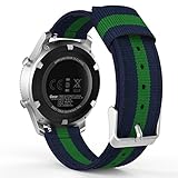 MoKo Band Compatible with Gear S3, 22mm Fine Woven Nylon Adjustable Replacement Strap fit Samsung Gear S3 Frontier/Classic/Galaxy Watch 46mm/Ticwatch pro/E2/S2/Huawei Watch GT 2 46mm, Blue & Green