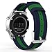 MoKo Band Compatible with Gear S3, 22mm Fine Woven Nylon Adjustable Replacement Strap fit Samsung Gear S3 Frontier/Classic/Galaxy Watch 46mm/Ticwatch pro/E2/S2/Huawei Watch GT 2 46mm, Blue & Green