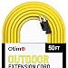 Otimo 50 Ft 14/3 Outdoor Heavy Duty Extension Cord - 3 Prong Extension Cord, Yellow primary