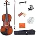 ADM 1/4 Size Handcrafted Solid Wood Student Acoustic Violin Starter Kit for Kids(with Hard Case, Bow, Rosin, Tuner, Shoulder rest, Fingerboard Sticker), Red Brown
