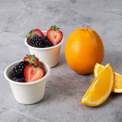 Portion Cups 4 oz Disposable Jello Shot Cups [100 Pack] Compostable Ice