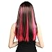 Neitsi® 10pcs 18inch Colored Highlight Synthetic Clip on in Hair Extensions #F24 Pink