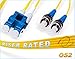 FiberCablesDirect LC-ST OS2 Fiber Patch Cable - 10Gb Duplex 50/125µm Singlemode Corning Glass | 5M (16.4ft) | Bulk Networking, Data Centers, Telecom, Enterprise Applications