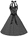 Dressystar Vintage Polka Dot Retro Cocktail Prom Dresses 50's 60's Rockabilly Bandage Black XXL