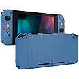 eXtremeRate DIY Replacement Shell Buttons for Nintendo Switch, Soft Touch Back Plate for Switch Console, Housing Case with Colorful Buttons for Joycon Handheld Controller - Airforce Blue