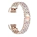 bayite Metal Bands Compatible with Fitbit Charge 2, Replacement Bracelet Adjustable Women Rhinestone, Rose Gold
