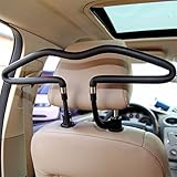 MATCC Car Coat Hanger,Rubber Coated Car Seat Headrest Coat Suit Jacket Clothes Hanger Black