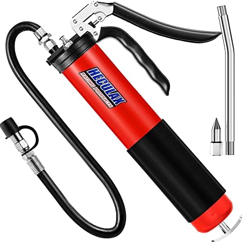 Professional Heavy Duty Manual Grease Gun - Pistol Grip, 7000PSI, 27-inch Flex Hose, 14oz Capacity