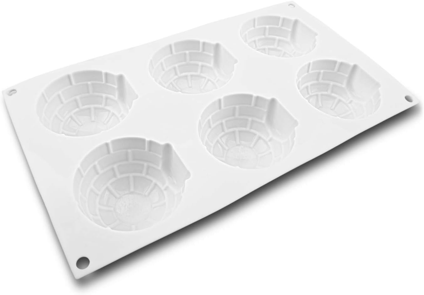 Prettyard Silicone Non-stick 3D Mousse Mini Cake Chocolate Desserts DIY Molds Brownie Truffle Pudding Cupcake Decorating Baking Tools - Round Shape (Igloo), 6-Cavity (DIA:2.75inch/Cavity)