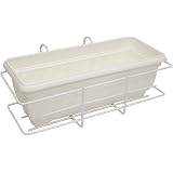 Prosperplast Boardee Fencycase DDEF600W-R222 Balconiera balcone box con Sospensione Sistema di Irrigazione Fioriera (Marrone, 580 mm