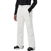 SnowElve Men's Insulated Snow Pants Waterproof Ski Pant for Winter Hiking Bottom Leg Zipper Outdoor Pants Zipper Pockets