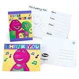 Barney Party Supplies Invitations and Thank You Notes - 8 Each