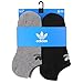 adidas Youth Originals Trefoil 6-Pack No Show Socks, Heather Grey/Black/White, Medium