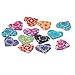 YF 50PCS Mixed Polymer Clay Flower Printed Heart Beads Charm for DIY Jewelry Making Findings 15x13mm