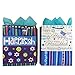 Set of Hanukkah Gift Bags and Tissue Paper (6 Bags + Tissue, Blue Dreidel)