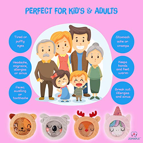 Kids Ice Packs for Boo boos - Hot Cold Kids Ice Pack - Perfect Boo Boo Buddy for Injuries, Pain Relief, Fever, Wisdom Teeth, Sinus, Headaches - Reusable Pack of 4 - Includes Stickers & Coloring Pages - Thumbnail 3