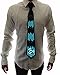WDCS El Sound and Music Activated LED Novelty Light Up Blinking Party Toy Neckties for Birthday, Disco, Rave, EDM, Night Club and Halloween Party (Power Button)