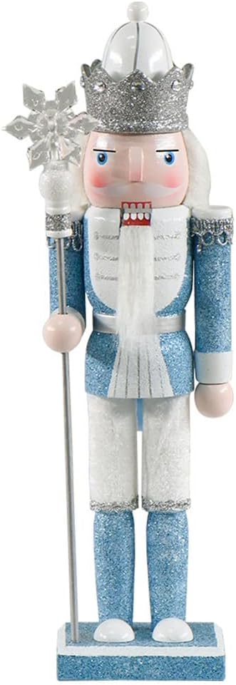 Nutcrackers - BEOSOFLOY Nutcracker Soldier 12in Christmas Nutcracker Figure Wooden Pink Nutcracker Soldier Festive Glitter Collectible Nutcracker Figures Toy Christmas Décor for Shelves and Tables (Random Style)