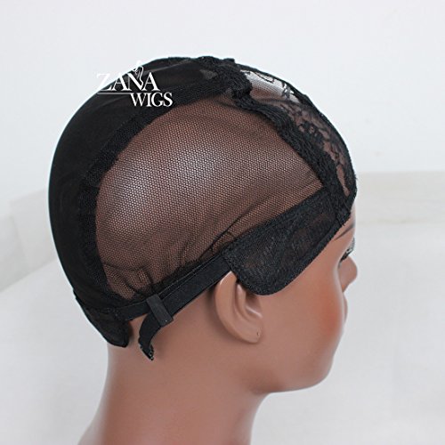 ZANA U Part Wig Caps with Adjustable Strap Middle Part Black Color Average Size - Thumbnail 2