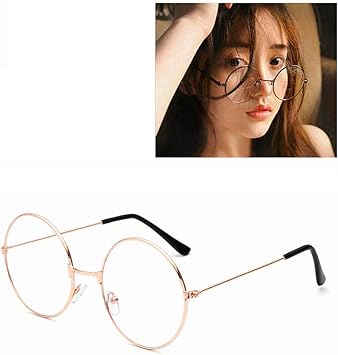 geeky metal frame clear glasses