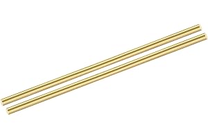 MECCANIXITY 2pcs Brass Rods (6mm) 1/4 Inch x (150mm) 6 Inch Brass Solid Round Stock Lathe Bar for Knife Handles Pin DIY Craft Model Plane