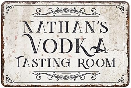 Personalized Vintage Distressed Look Vodka Tasting Room Metal Sign
