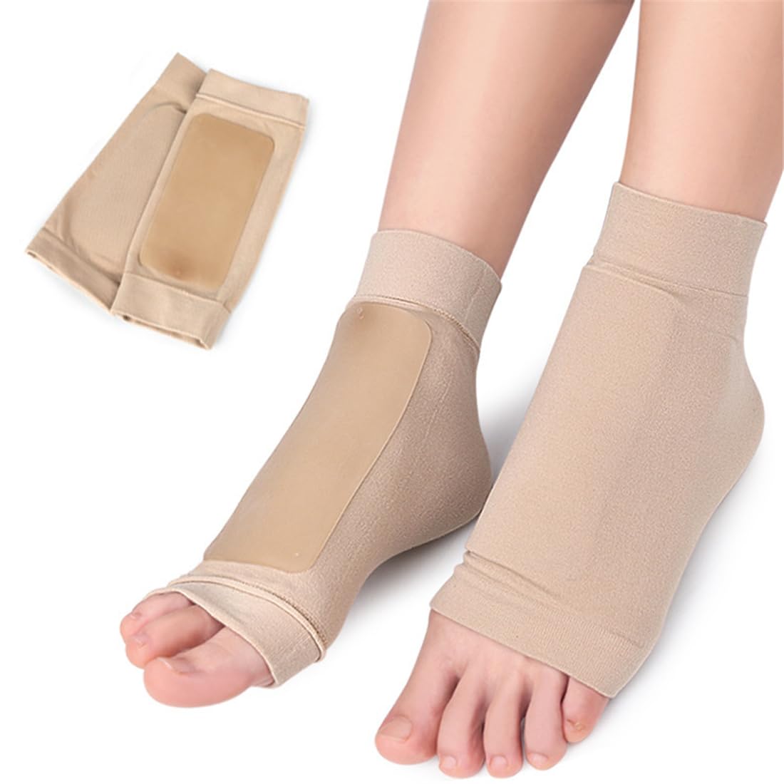 seaNpem Padded Skate Socks for Lace Bite Protection, 1 Pair Compression Ankle Protector Cushion Elastic Lace Bite Pads Sleeve for Skating, Ice Hockey, Roller, Ski, & Boots