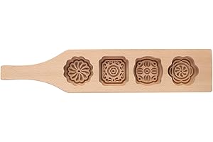 Generic Moon Cake Mold Vintage Wood Pastry Mold for Baking, Ideal for Homemade Mung Bean Cake, Baking Tools for Home Kitchen 