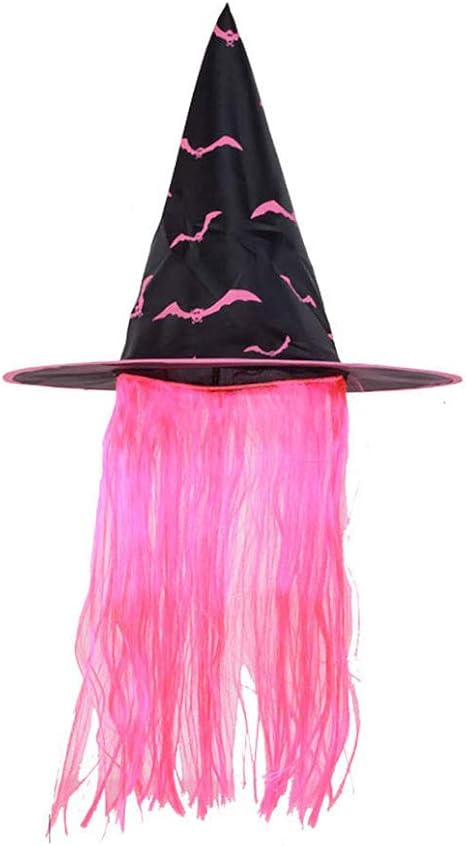 Dayoly Frauen Hexenhut Spitzer Hut Halloween Hexe Hut Mit Perucke Geister Party Kostum Cosplay Zubehor Verkleidung Fur Erwachsene Und Kinder Rose Amazon De Kuche Haushalt