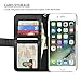 caseen Leopard Print iPhone 6 Plus / 6S Plus Wallet Case (Black/White) w/Coin Zip Purse - Ferina Series