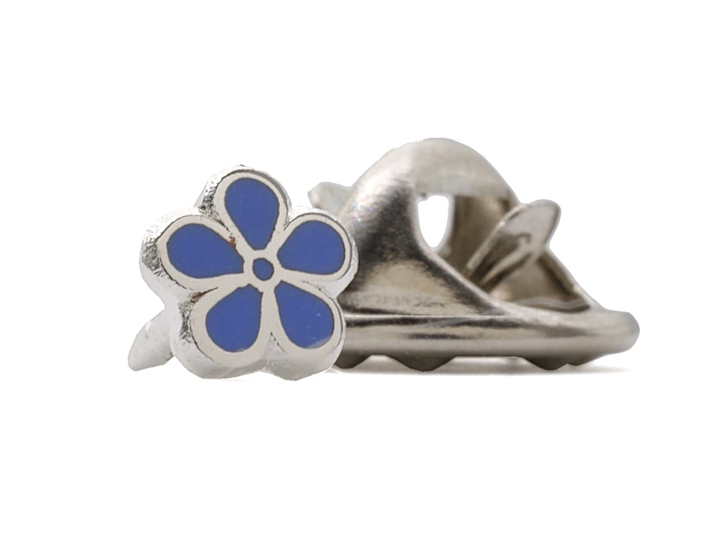 Victoria Regalia Masonic Enamel Forget-Me-Not Silver Speck of Dust Lapel Pin