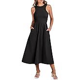 ANRABESS Womens 2026 Summer Casual Maxi Dress A line Tiered Flowy Short Sleeve Crewneck T Shirt Beach Travel Long Dresses