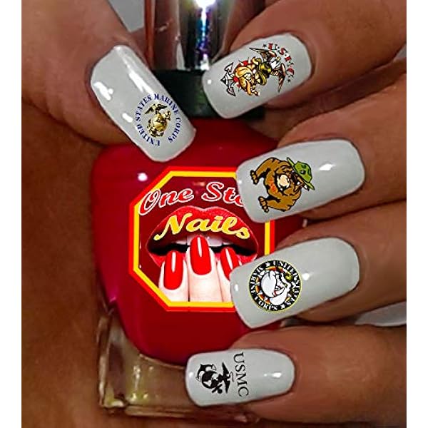 Amazon Com Marines Mom Usmc Waterslide Nail Decals By One Stop Nails V6 Beauty Personal Care