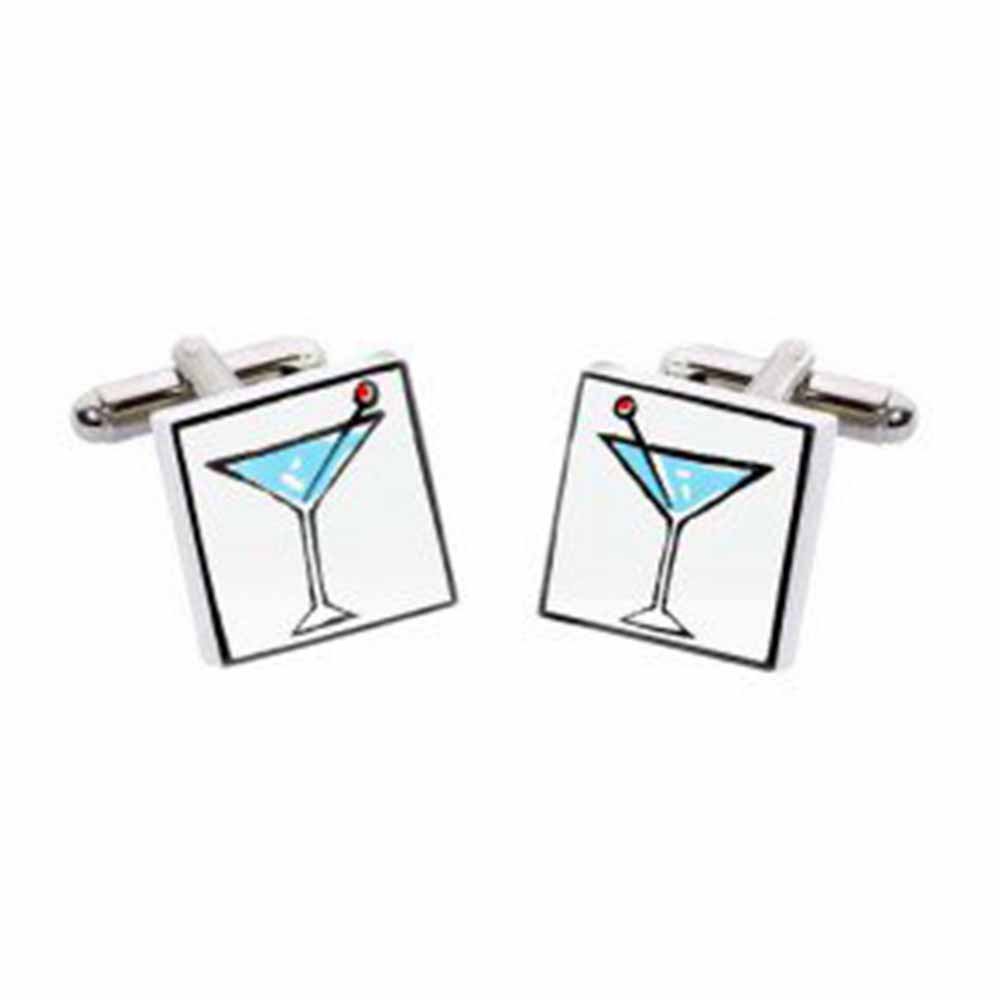 Martini Cufflinks by Sonia Spencer, in Presentation Gift Box. Cocktail glass