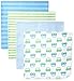 Gerber Baby-Boys Newborn 4 Pack Flannel Blanket-Stripes, Blue, One Size