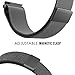 LoveBlue for Pebble time 22mm Magnetic Milanese Loop Stainless Steel Band Replacement Accessories for Pebble Time/Pebble Time Steel, Samsung Gear S3 Frontier/Classic(Milanese-Black)