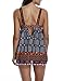 Womens One-Piece Oriental Porcelain Slimming Swimsuit Swimdress, Black, XXL(US 16-18)