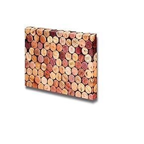 Canvas Prints Wall Art - Closeup of a Wall of Used Wine Corks Vintage/Retro Style | Modern Wall Decor/Home Decoration Stretched Gallery Canvas Wrap Giclee Print & Ready to Hang - 12" x 18"